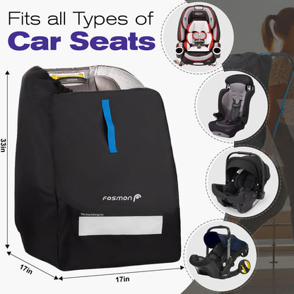 Car Seat Travel Bag for Airplane, Padded Gate Check Backpack Straps