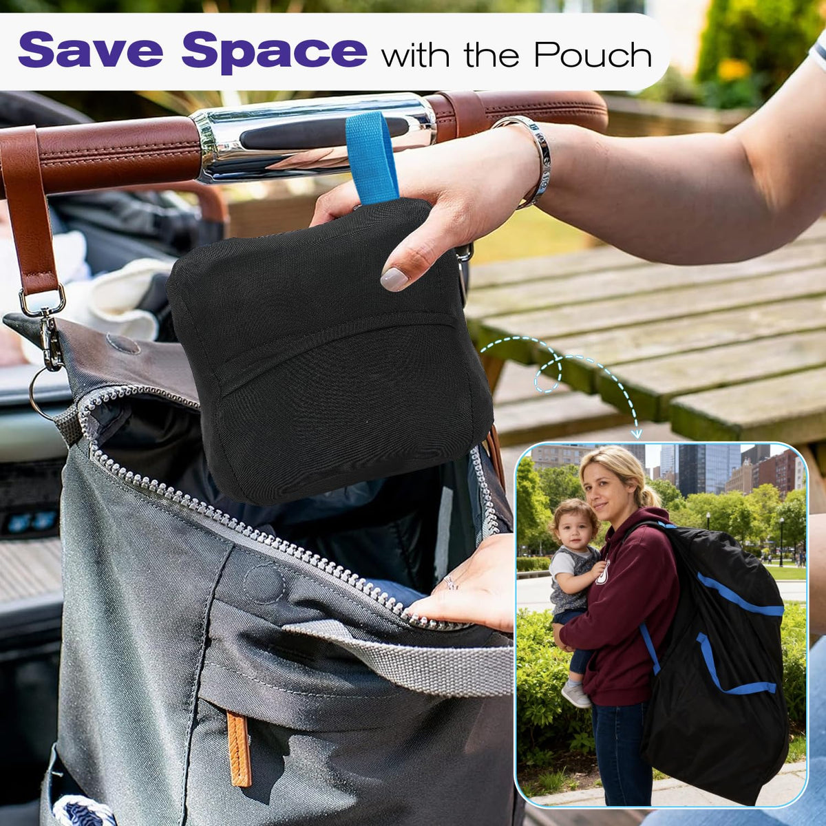 Car Seat Travel Bag for Airplane, Padded Gate Check Backpack Straps