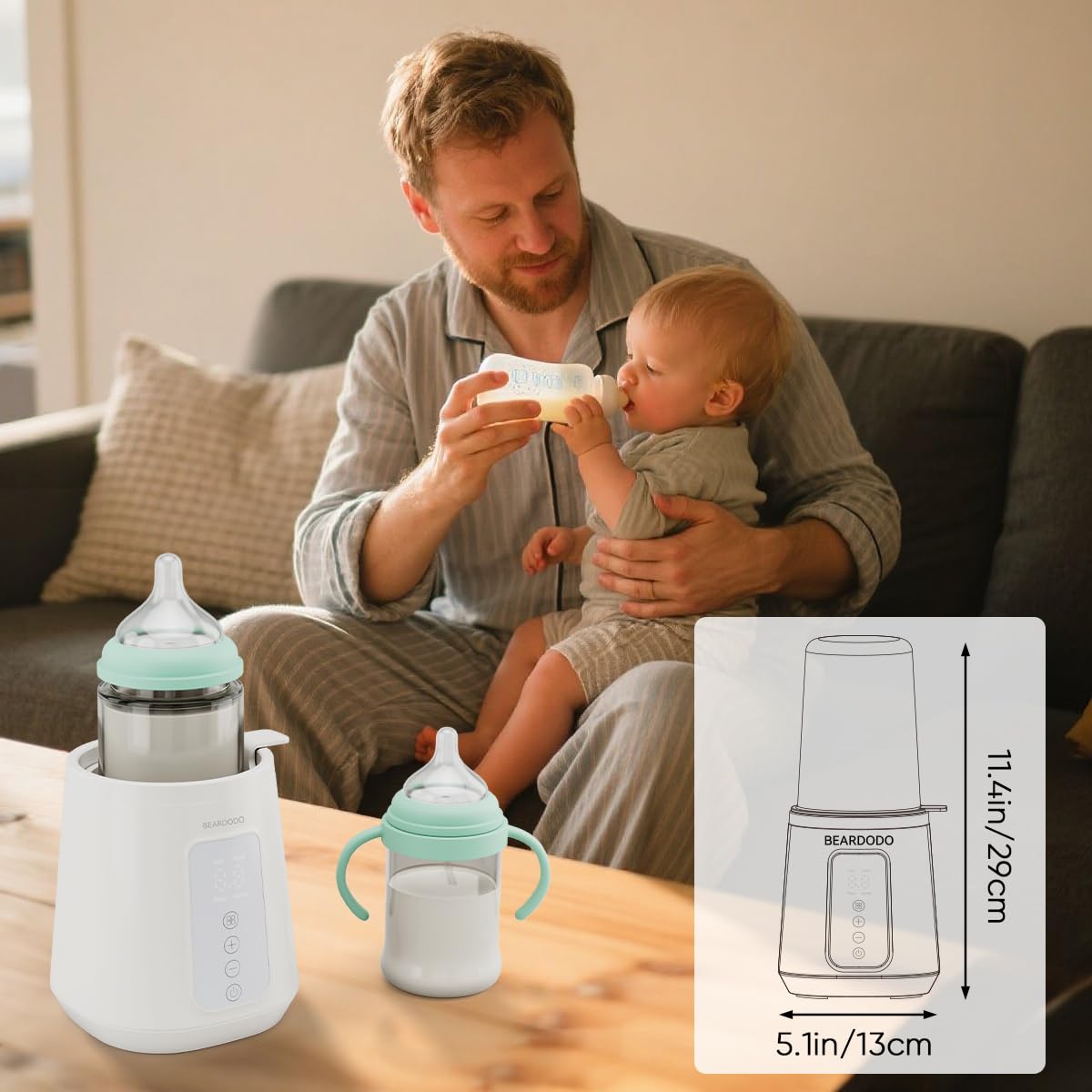 Baby Bottle Warmer, Fast Bottle Warmer for All Bottles, Breast Milk Warmer for Baby Breastmilk or Formula Automatic Shut-Off Digital Display Heat Baby Food at Home Use