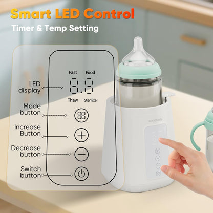 Baby Bottle Warmer, Fast Bottle Warmer for All Bottles, Breast Milk Warmer for Baby Breastmilk or Formula Automatic Shut-Off Digital Display Heat Baby Food at Home Use