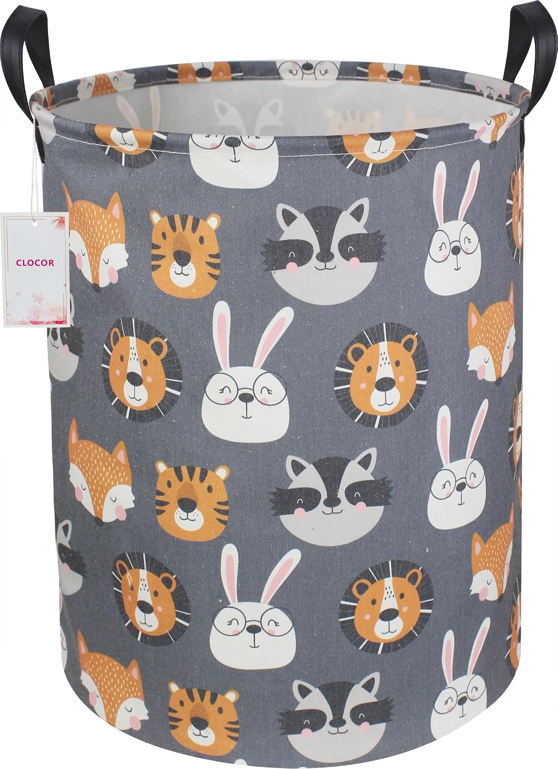 Collapsible Round Laundry Hamper/Large Storage Basket/Room Decor (White check)