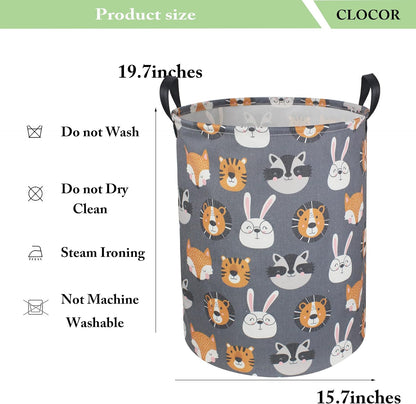 Collapsible Round Laundry Hamper/Large Storage Basket/Room Decor (White check)