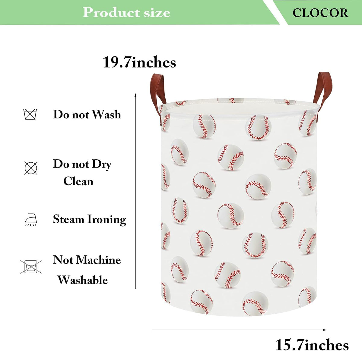 Collapsible Round Laundry Hamper/Large Storage Basket/Room Decor (White check)