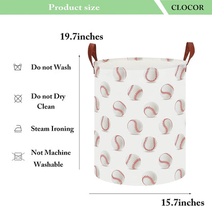 Collapsible Round Laundry Hamper/Large Storage Basket/Room Decor (White check)