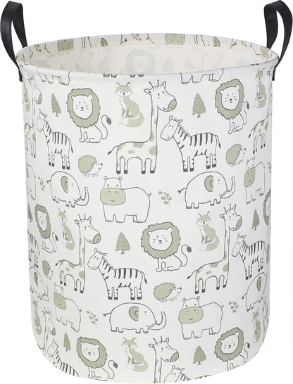 Collapsible Round Laundry Hamper/Large Storage Basket/Room Decor (White check)