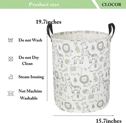 Collapsible Round Laundry Hamper/Large Storage Basket/Room Decor (White check)