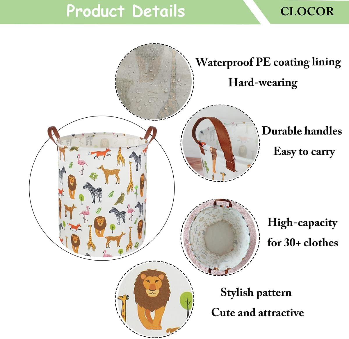 Collapsible Round Laundry Hamper/Large Storage Basket/Room Decor (White check)