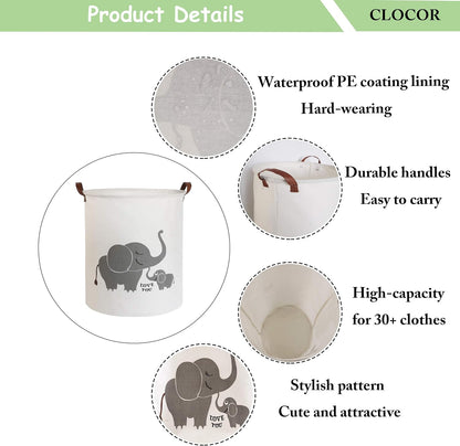 Collapsible Round Laundry Hamper/Large Storage Basket/Room Decor (White check)