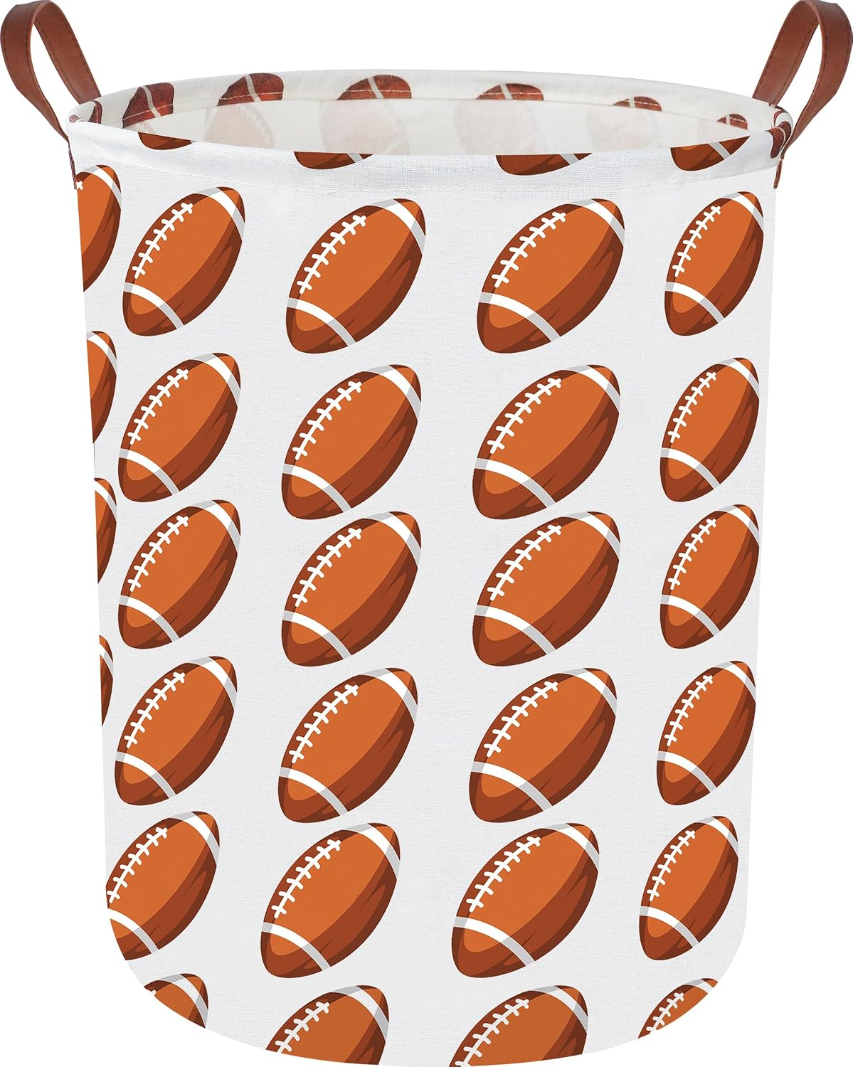 Collapsible Round Laundry Hamper/Large Storage Basket/Room Decor (White check)