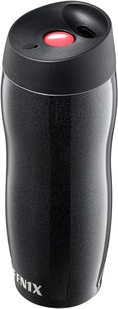 Traveller 14 oz Insulated Tumbler, Stainless Steel Travel Coffee Mug with Leak Proof Push Button Lid, Glitter Black