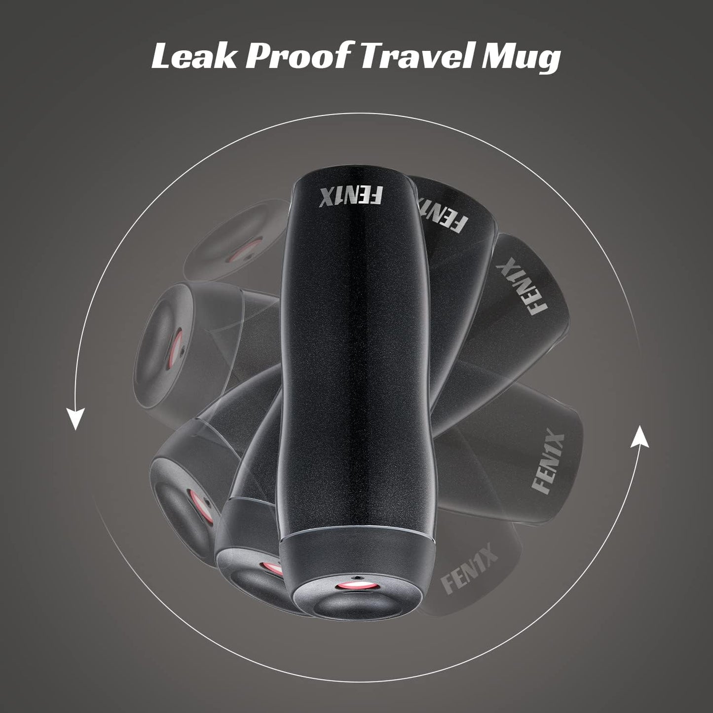 Traveller 14 oz Insulated Tumbler, Stainless Steel Travel Coffee Mug with Leak Proof Push Button Lid, Glitter Black