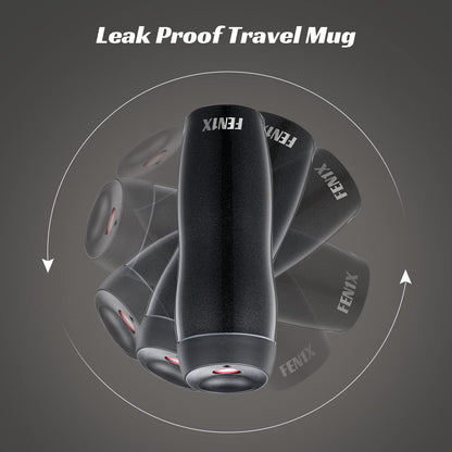 Traveller 14 oz Insulated Tumbler, Stainless Steel Travel Coffee Mug with Leak Proof Push Button Lid, Glitter Black