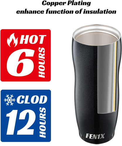 Traveller 14 oz Insulated Tumbler, Stainless Steel Travel Coffee Mug with Leak Proof Push Button Lid, Glitter Black