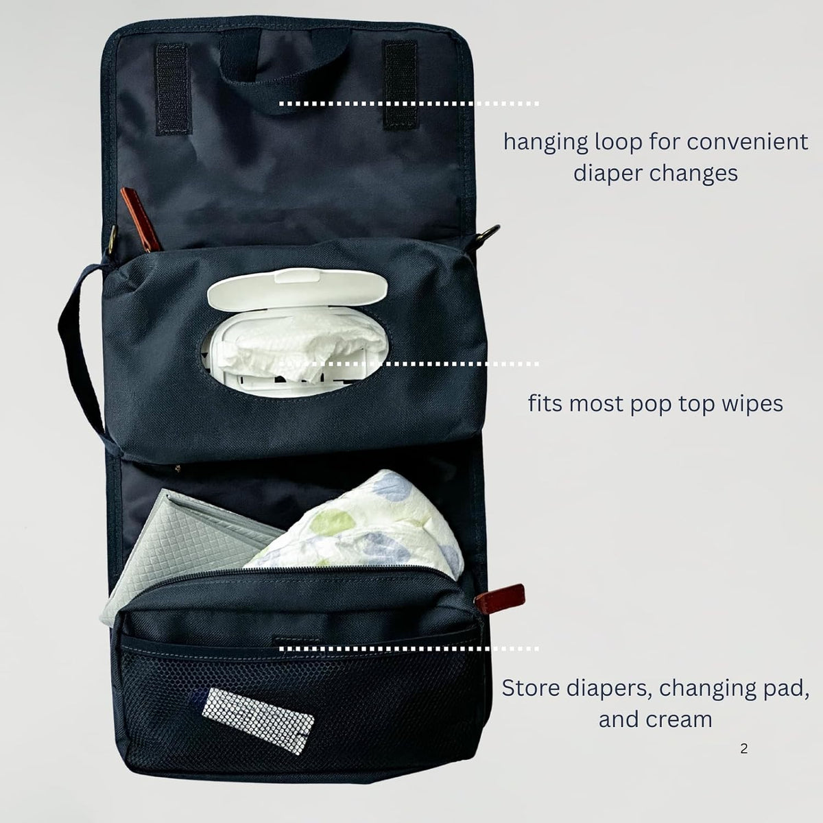 Crossbody Diaper Bag, Small Diaper Bag, Diaper and Wipes Pouch