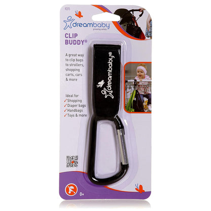 Clip Buddy Stroller Hook Carabiner - Bag Holder - Black- Model L271