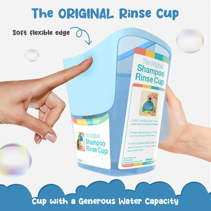 Tear-Free Bathing Experience with Rinse Cup - Soft Flexible Edge, Comfortable Handling & 40 Oz Capacity