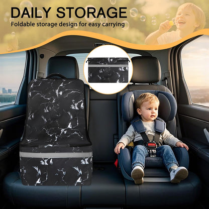 Car Seat Travel Bag for Airplane, Universal Gate Check Car Seat Bag, Padded Backpack with Waist Belt, Reflective Strips & Protective Feet, Fits Infant Convertible Booster Seats, Black