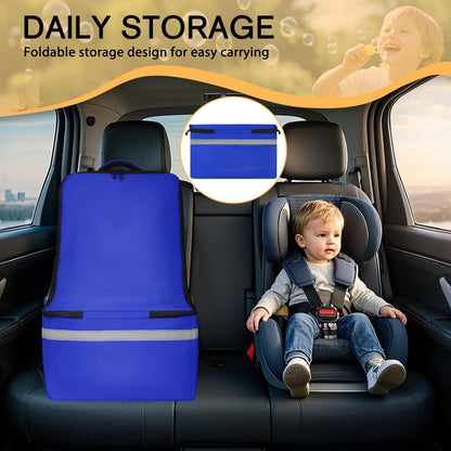 Car Seat Travel Bag for Airplane, Universal Gate Check Car Seat Bag, Padded Backpack with Waist Belt, Reflective Strips & Protective Feet, Fits Infant Convertible Booster Seats, Black