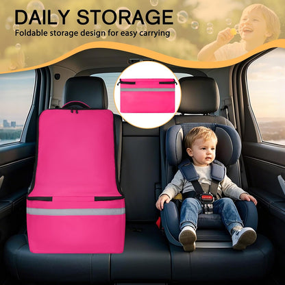 Car Seat Travel Bag for Airplane, Universal Gate Check Car Seat Bag, Padded Backpack with Waist Belt, Reflective Strips & Protective Feet, Fits Infant Convertible Booster Seats, Black