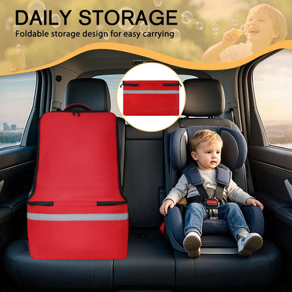 Car Seat Travel Bag for Airplane, Universal Gate Check Car Seat Bag, Padded Backpack with Waist Belt, Reflective Strips & Protective Feet, Fits Infant Convertible Booster Seats, Black