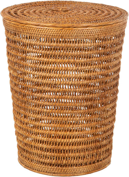 Rattan Laundry Hamper Removable Liner Clothes Basket White Wash