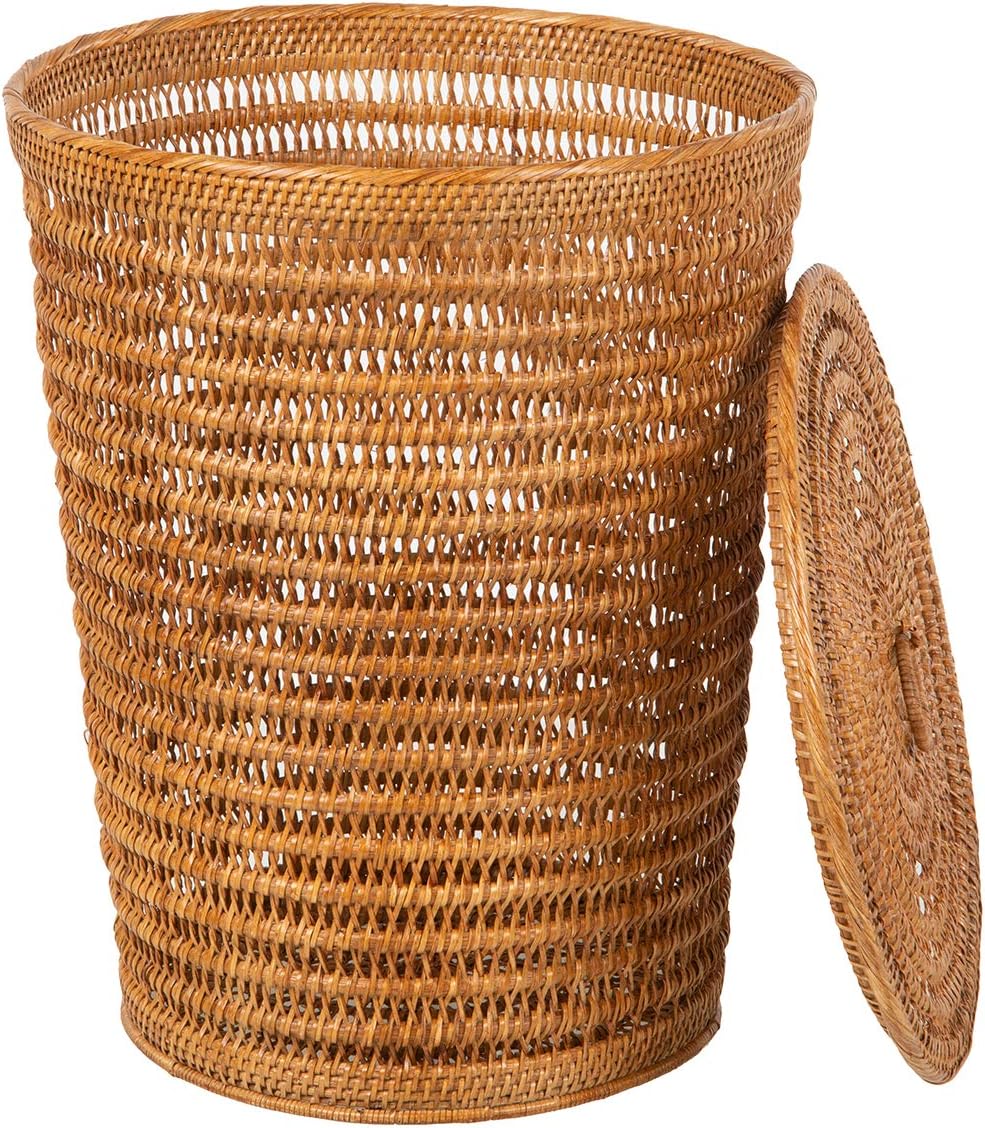 Rattan Laundry Hamper Removable Liner Clothes Basket White Wash