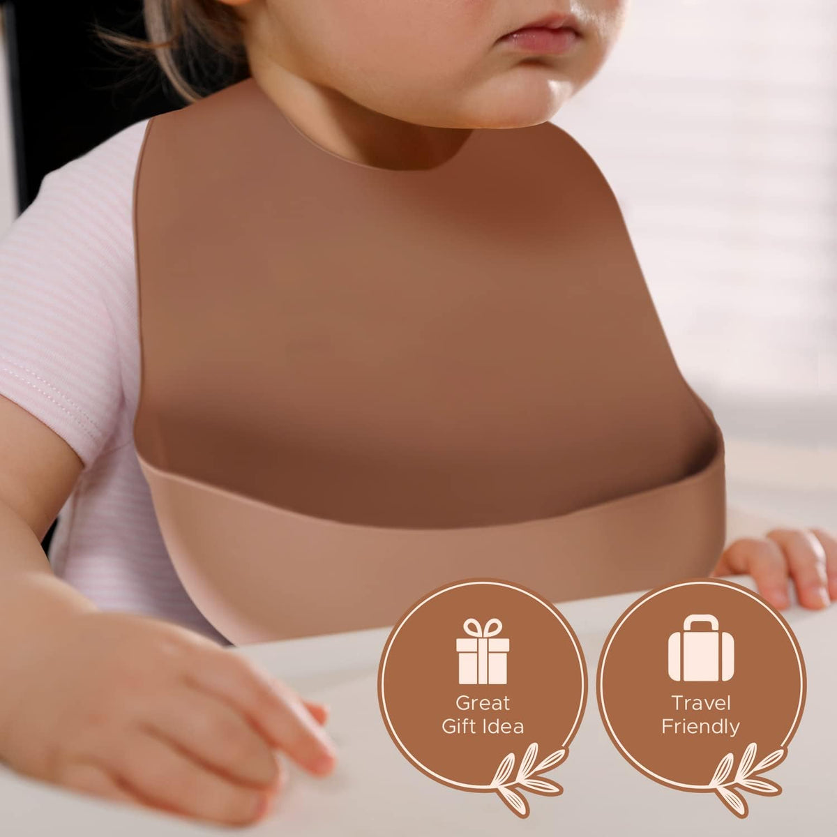Silicone Bibs For Babies- BPA-Free Waterproof Bib With Pocket- Dishwasher Safe Feeding Bib With Food Catcher