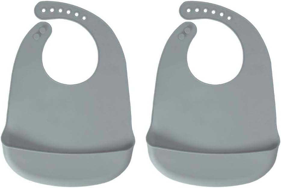 Silicone Bibs For Babies- BPA-Free Waterproof Bib With Pocket- Dishwasher Safe Feeding Bib With Food Catcher
