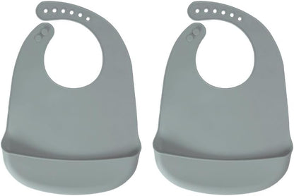 Silicone Bibs For Babies- BPA-Free Waterproof Bib With Pocket- Dishwasher Safe Feeding Bib With Food Catcher