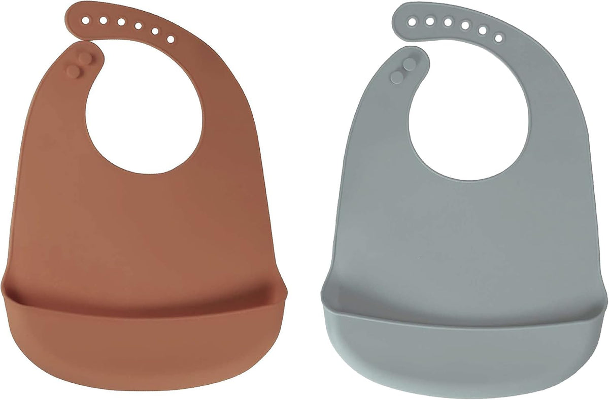 Silicone Bibs For Babies- BPA-Free Waterproof Bib With Pocket- Dishwasher Safe Feeding Bib With Food Catcher