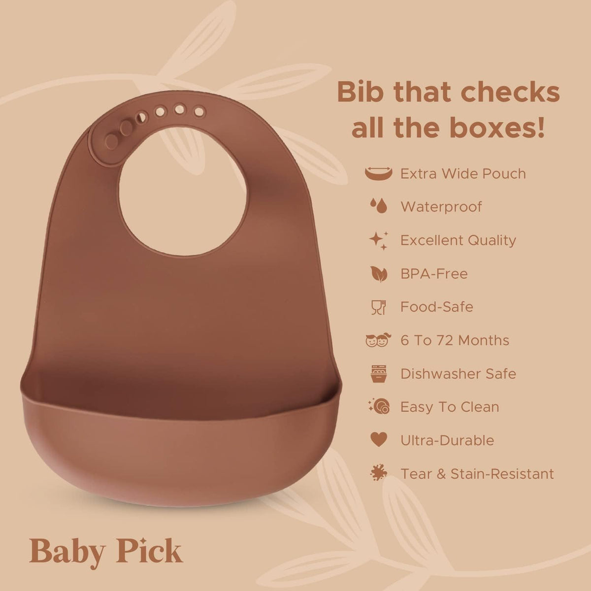 Silicone Bibs For Babies- BPA-Free Waterproof Bib With Pocket- Dishwasher Safe Feeding Bib With Food Catcher