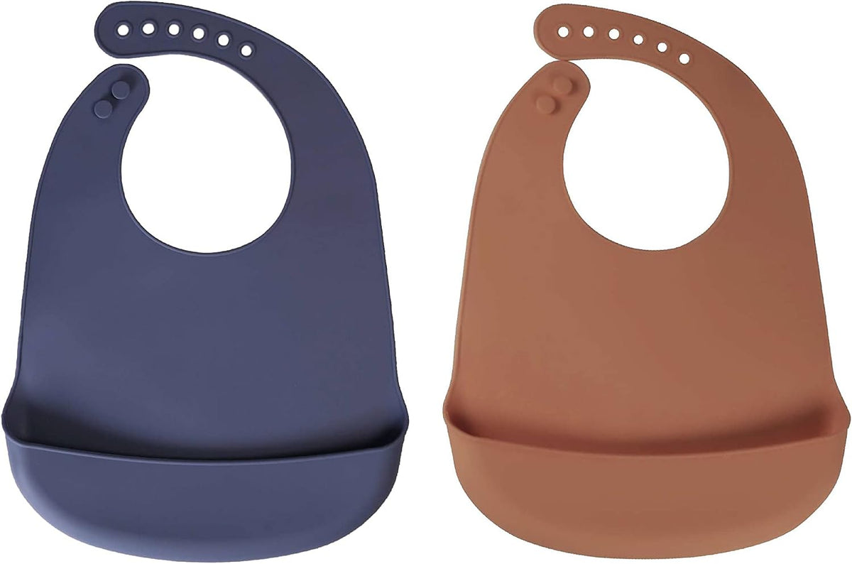 Silicone Bibs For Babies- BPA-Free Waterproof Bib With Pocket- Dishwasher Safe Feeding Bib With Food Catcher