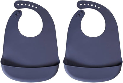 Silicone Bibs For Babies- BPA-Free Waterproof Bib With Pocket- Dishwasher Safe Feeding Bib With Food Catcher