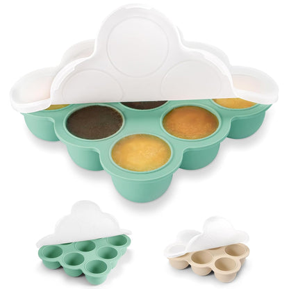 2 Pack Baby Food Freezer Tray with Lids, Silicone Food Storage Container for Homemade Purees