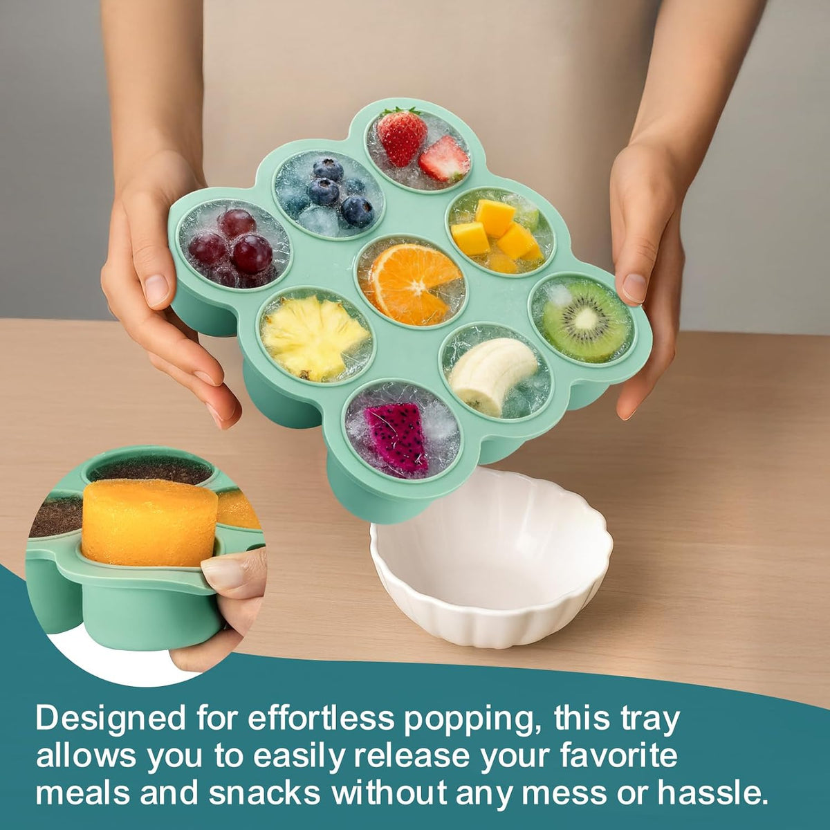 2 Pack Baby Food Freezer Tray with Lids, Silicone Food Storage Container for Homemade Purees