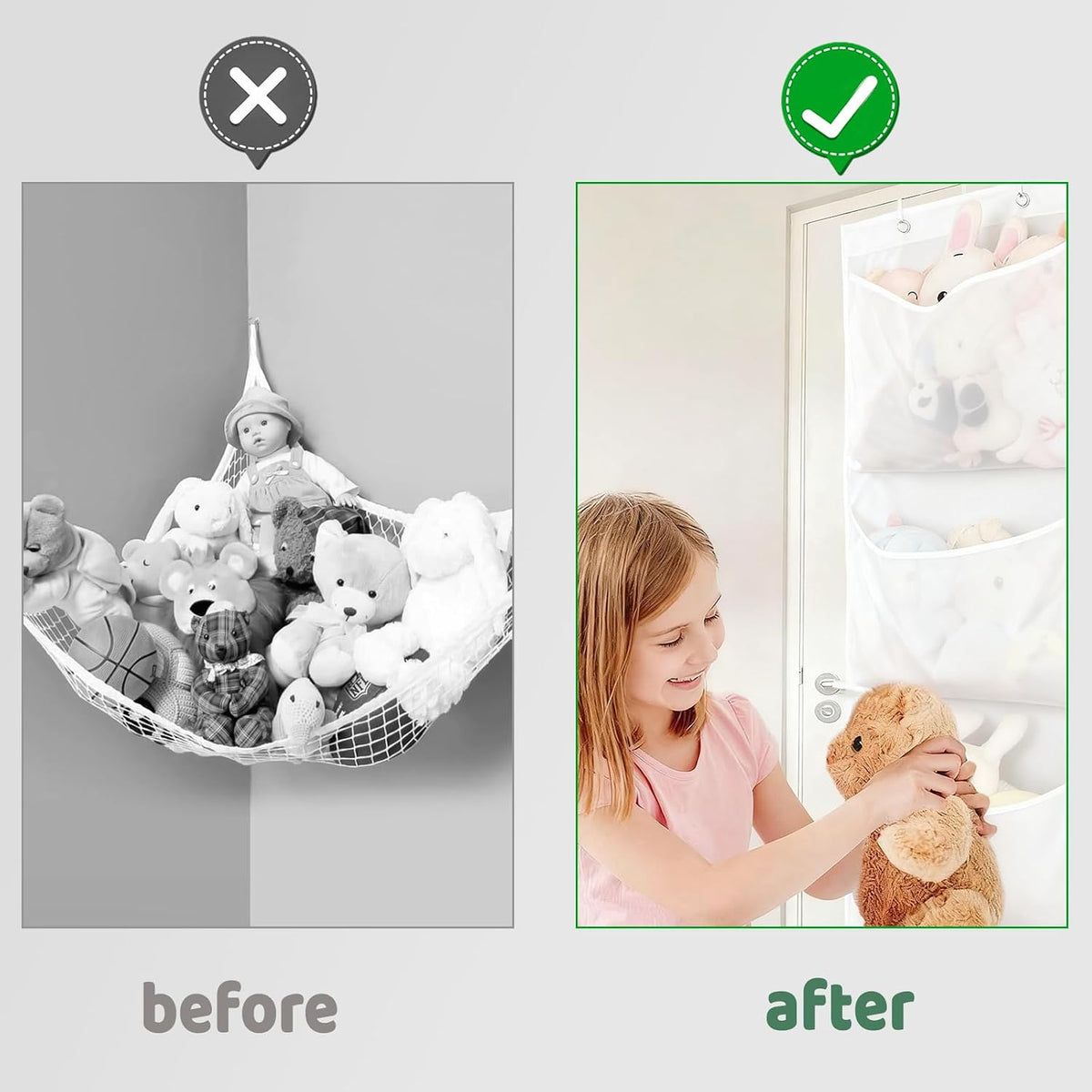 Over the Door Stuffed Animal Storage,Stuffed Animal Hammock Net