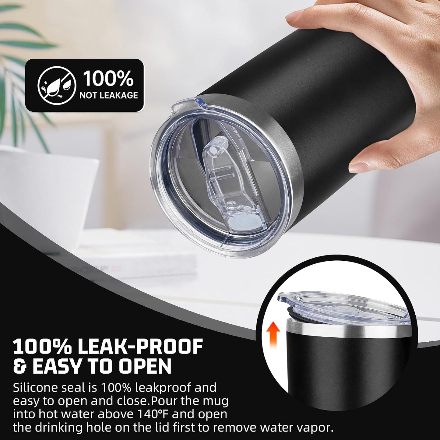 20 oz Tumbler with Lids and Straws, Stainless Steel Insulated Travel Coffee Mug, Double Wall Vacuum Insulated Tumblers, Powder Coated Coffee Tumbler for Cold & Hot Drinks (Green Tea)