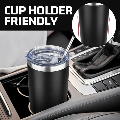 20 oz Tumbler with Lids and Straws, Stainless Steel Insulated Travel Coffee Mug, Double Wall Vacuum Insulated Tumblers, Powder Coated Coffee Tumbler for Cold & Hot Drinks (Green Tea)