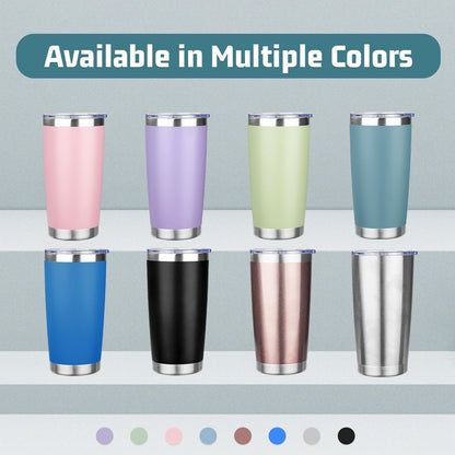 20 oz Tumbler with Lids and Straws, Stainless Steel Insulated Travel Coffee Mug, Double Wall Vacuum Insulated Tumblers, Powder Coated Coffee Tumbler for Cold & Hot Drinks (Green Tea)