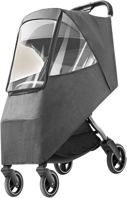Toddler Travel Weather Stroller Raincoat, Breathable Coldproof Stroller Rain Cover for Rainy Day (Linen Gray)