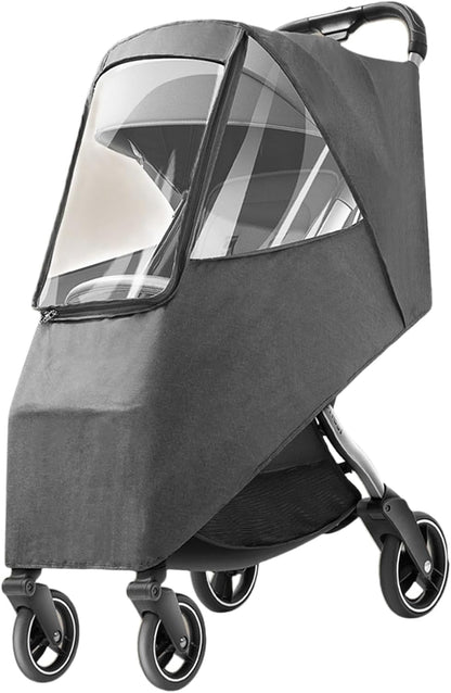 Toddler Travel Weather Stroller Raincoat, Breathable Coldproof Stroller Rain Cover for Rainy Day (Linen Gray)