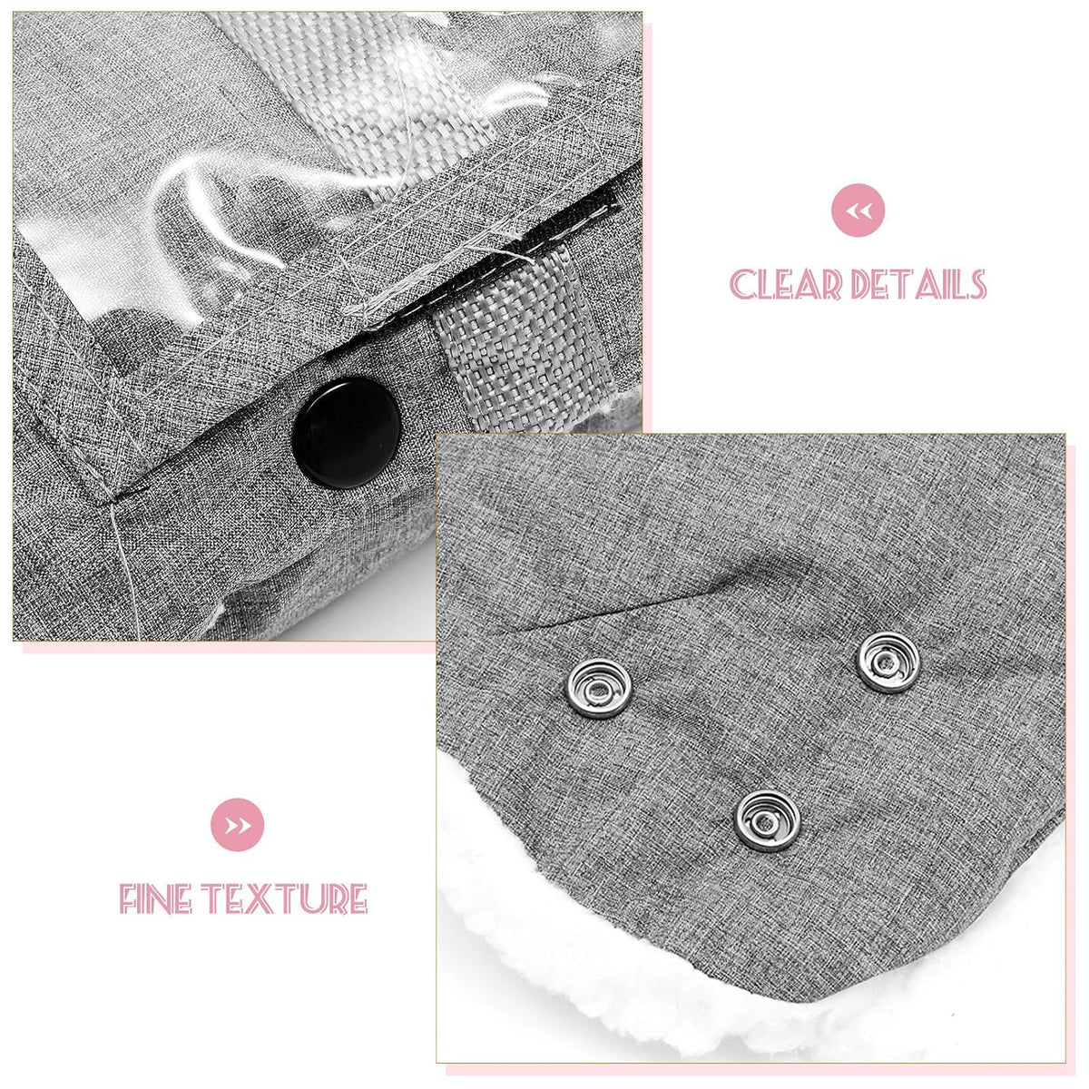 Insulated Stroller Hand Muff for Cold Weather Windproof Cotton Stroller Hand Muff with Warmth and Neutral Color for Outdoor Winter Use