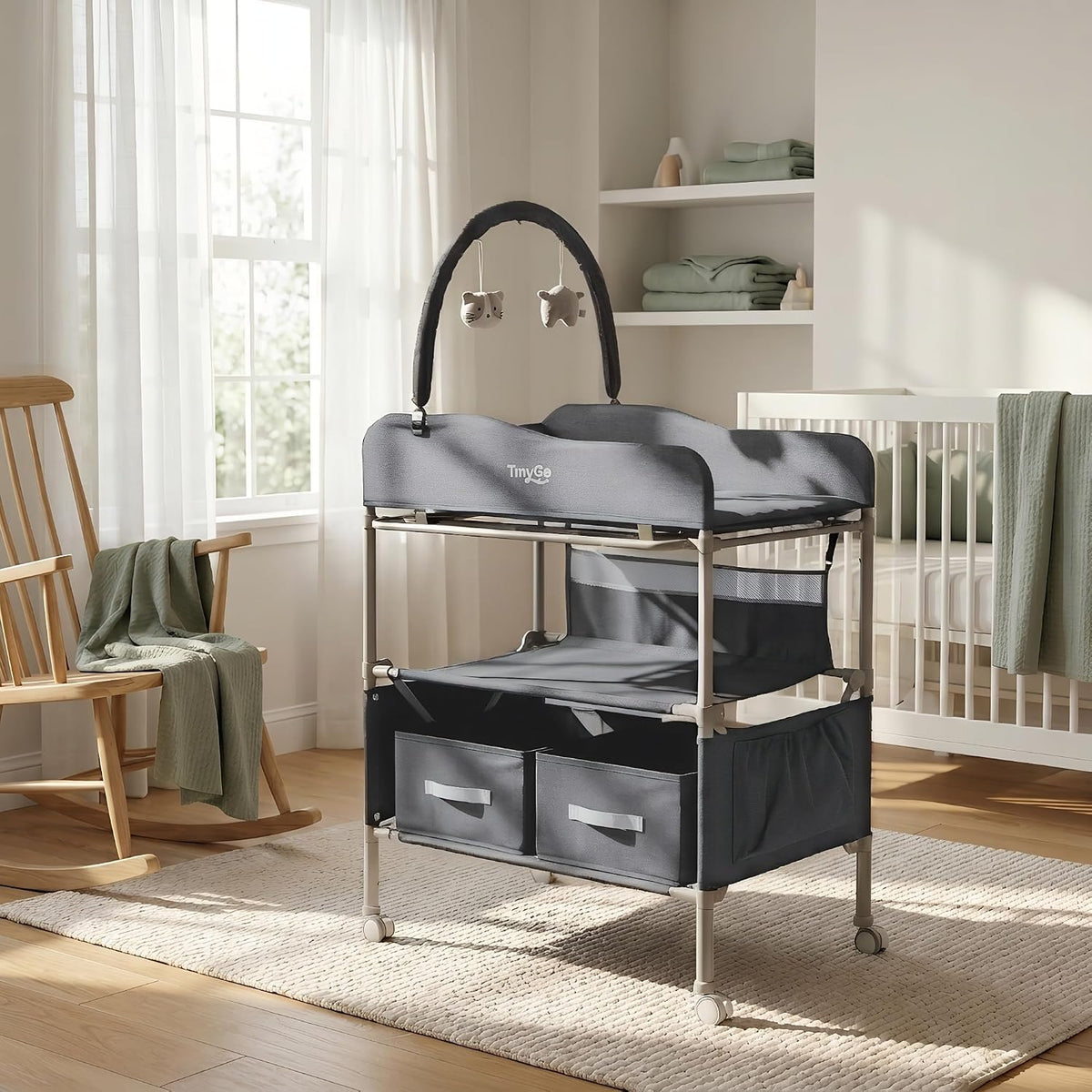 Portable Baby Changing Table with Wheels