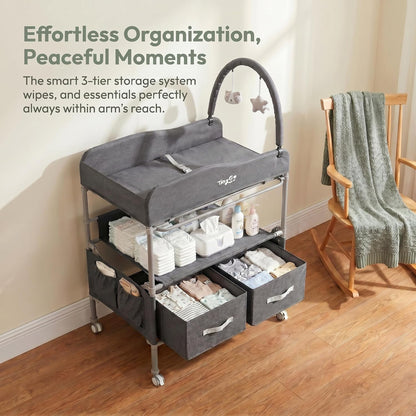 Portable Baby Changing Table with Wheels