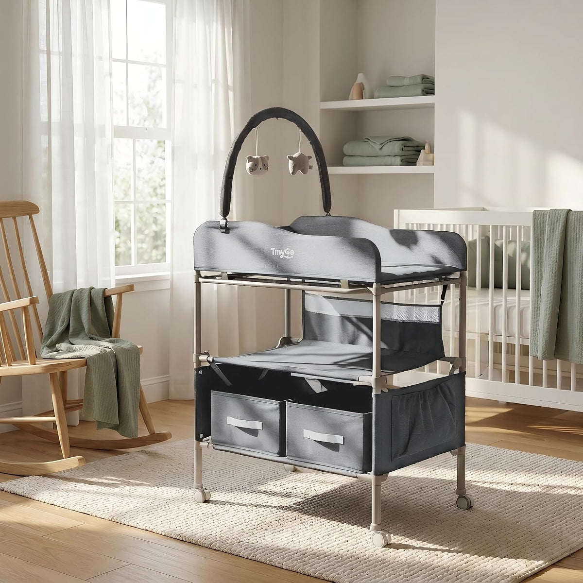 Portable Baby Changing Table with Wheels