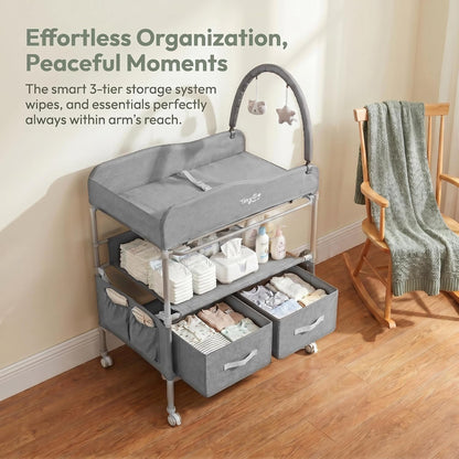 Portable Baby Changing Table with Wheels