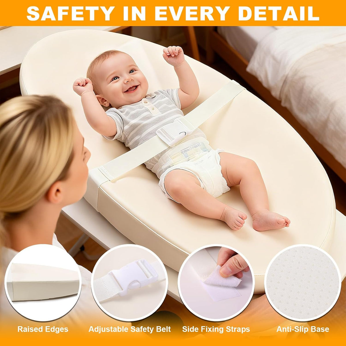 Baby Diaper Changing Pad, Wipeable Portable Baby Changing Pads for Dresser