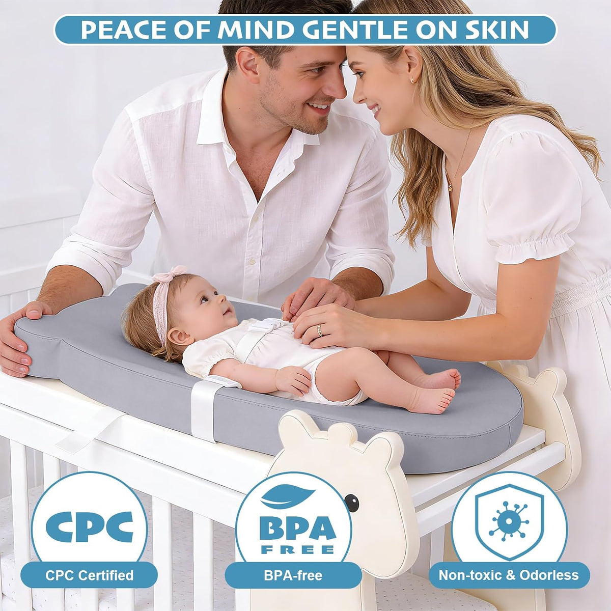 Baby Diaper Changing Pad, Wipeable Portable Baby Changing Pads for Dresser