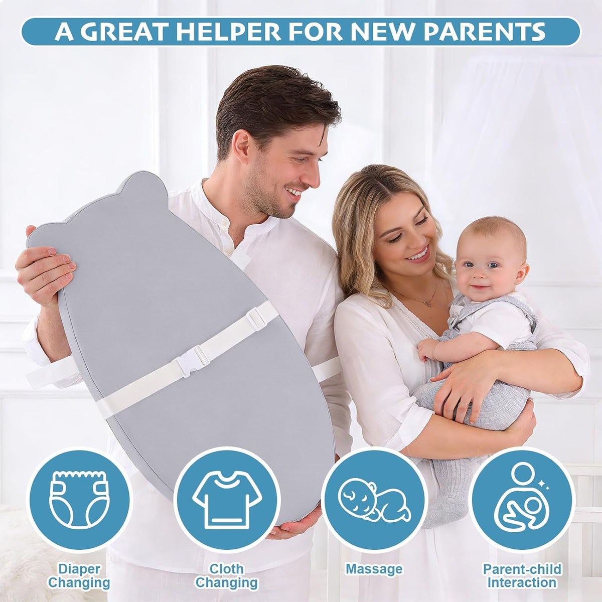 Baby Diaper Changing Pad, Wipeable Portable Baby Changing Pads for Dresser