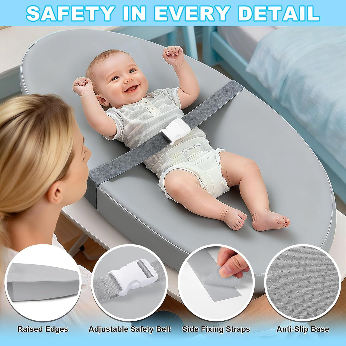 Baby Diaper Changing Pad, Wipeable Portable Baby Changing Pads for Dresser